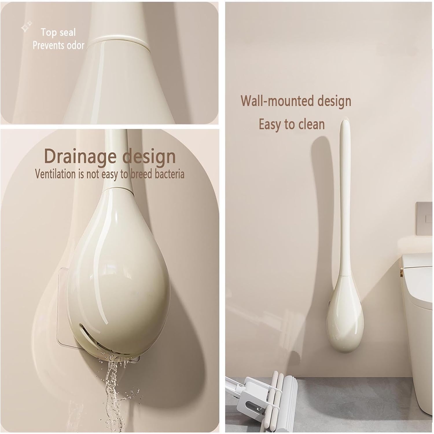 AXunfei Toilet Brush and Holder Set with Magnetic Closure