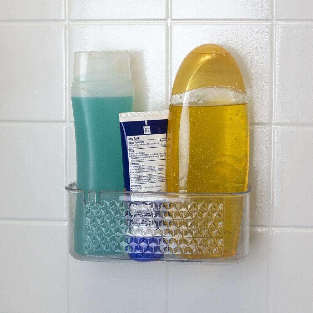 FINANCIALLY LIT LKOP Clear Cubic Shower Caddy with Suction Cups