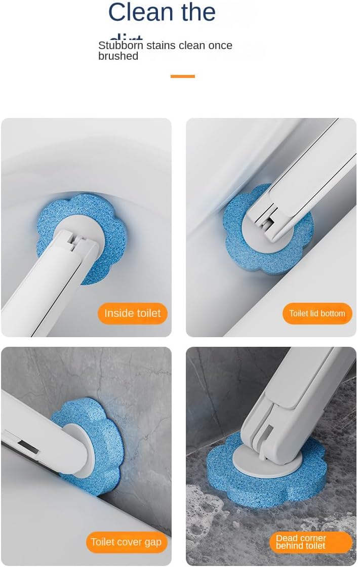 Wall Mounted Toilet Brush Holder Set with 42 Brush Heads