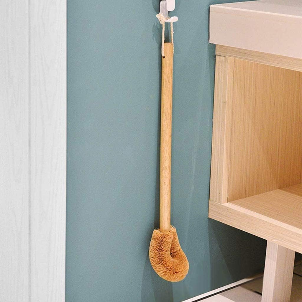 Natural Coconut Fiber Toilet Brush with Wooden Handle