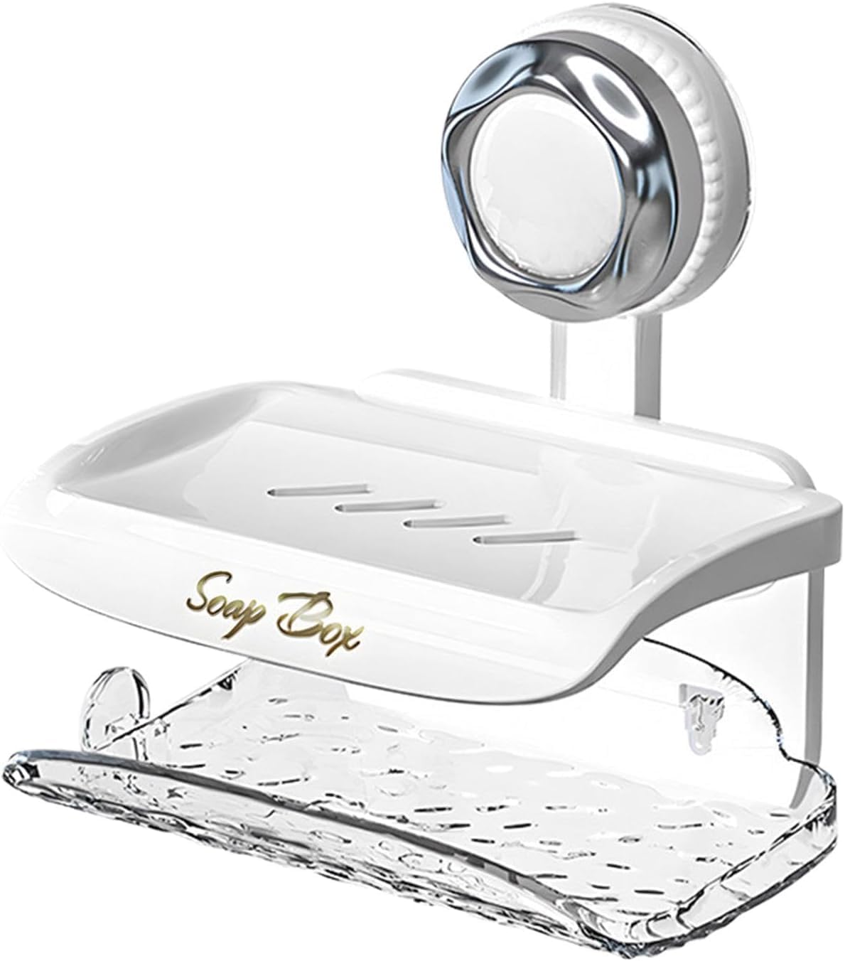 Double Layer Suction Soap Dish for Shower Wall Mount