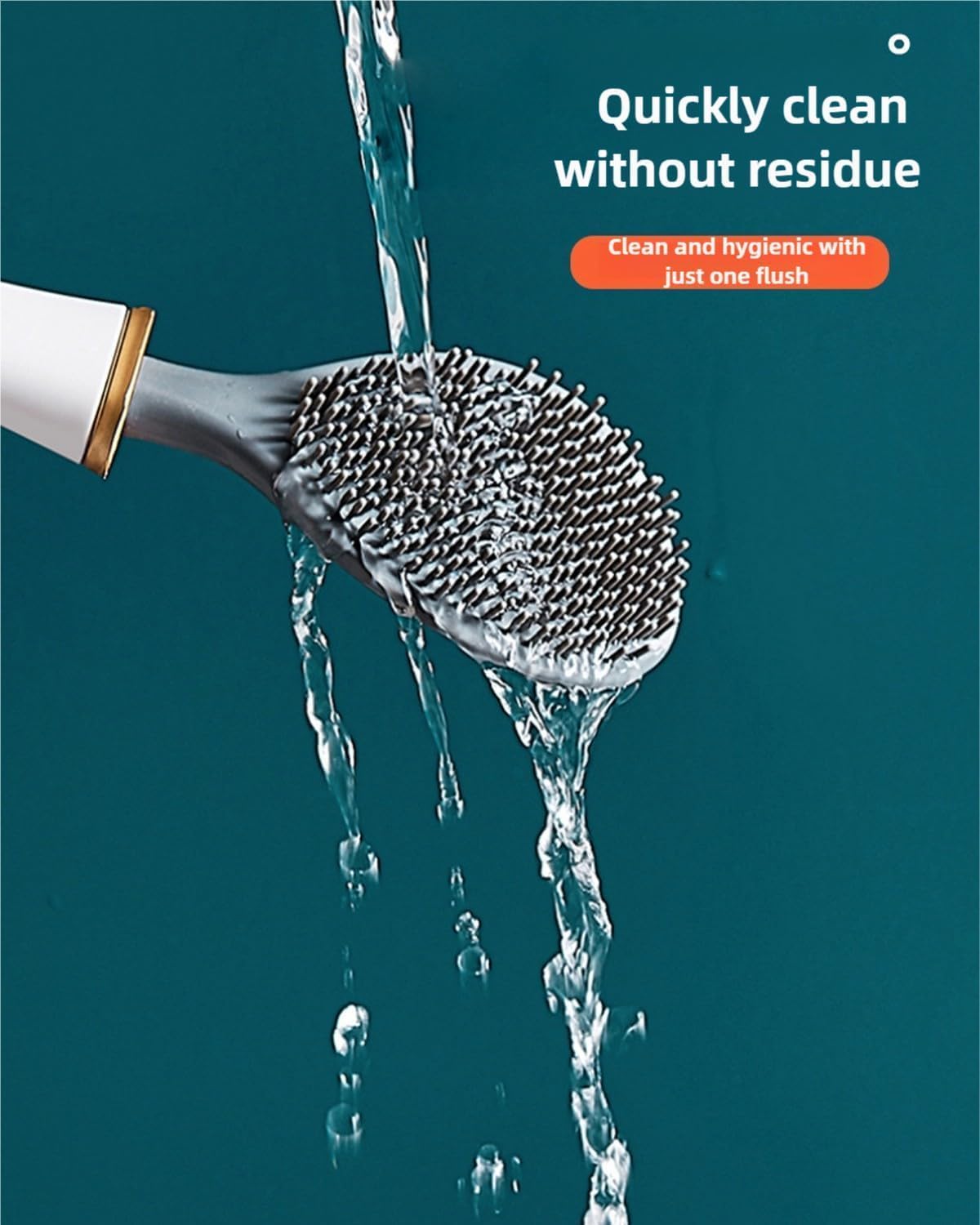 Modern Flexible Silicone Toilet Brush Set with Holder