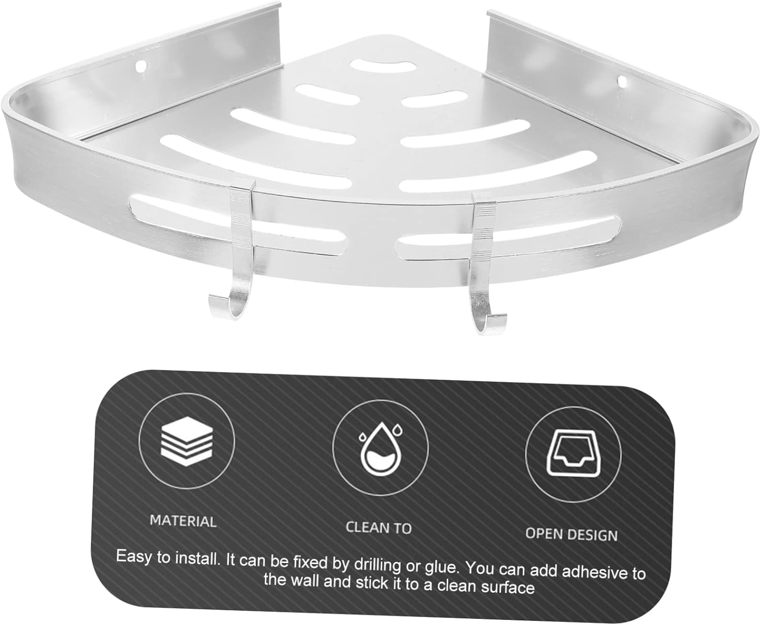 Zerodeko 2-Tier Aluminum Shower Organizer with Hooks