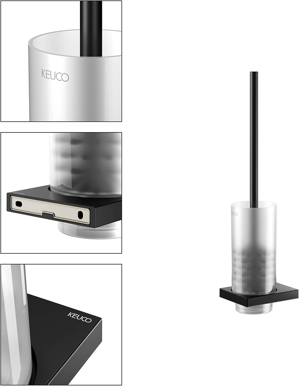Keuco Edition 11 Toilet Brush Set Matte Black