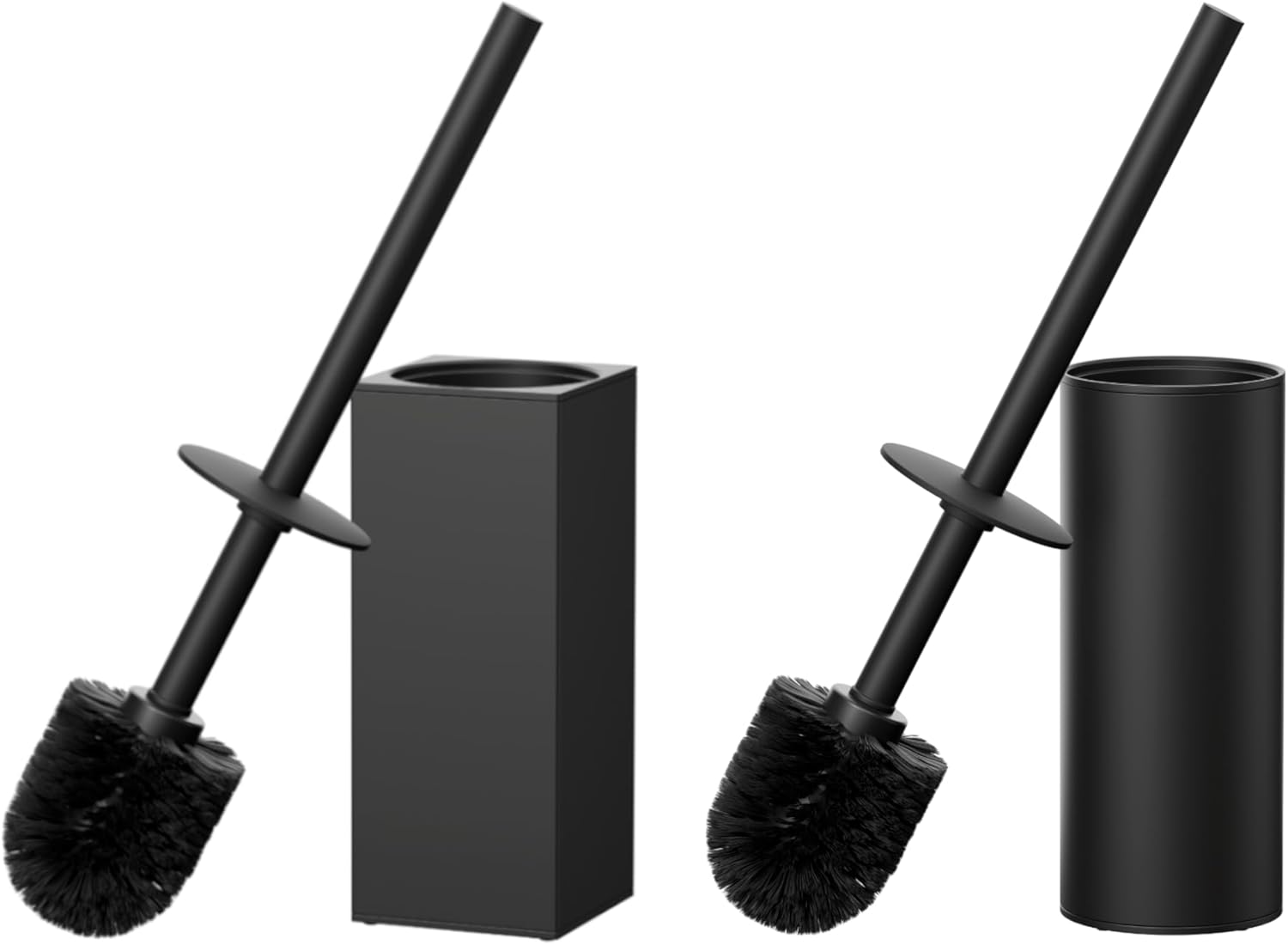 FORIOUS Toilet Brush and Holder Set with 304 Stainless Steel Base