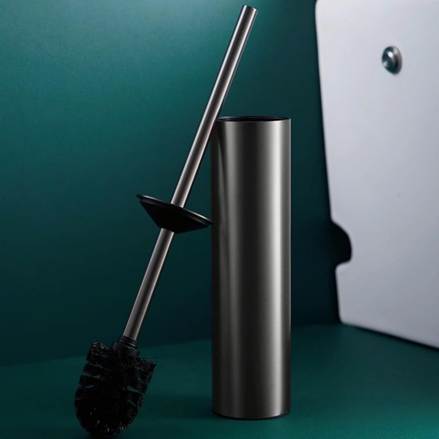 Stylish Matt Black 304 Stainless Steel Toilet Brush Set