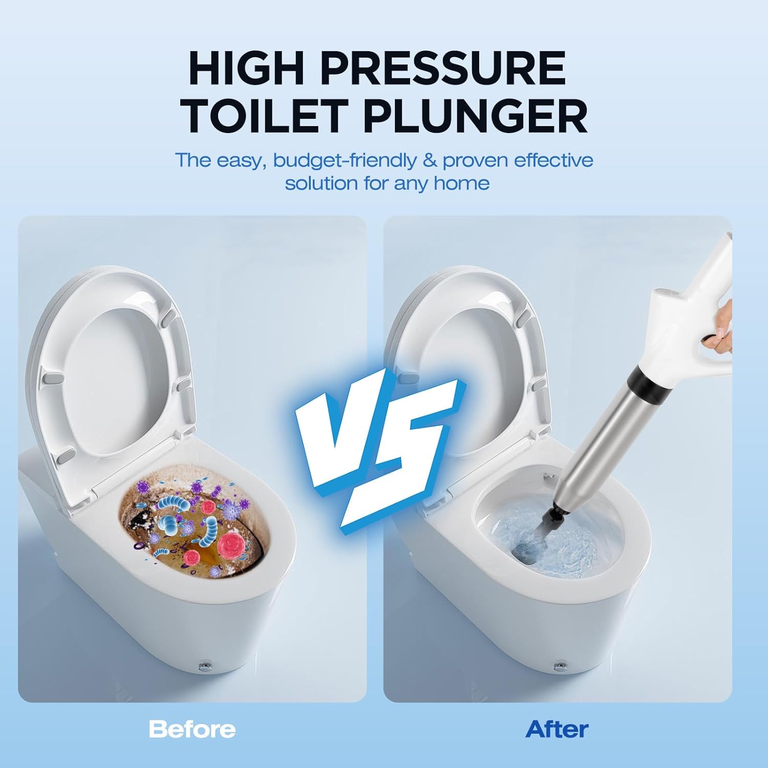 High Pressure Toilet Plunger with Air Barometer