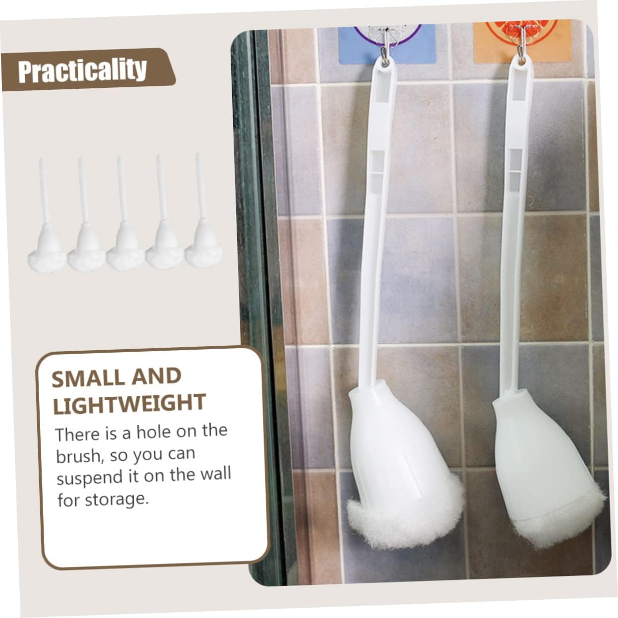 Alipis 5pcs Toilet Brush Set with Holder