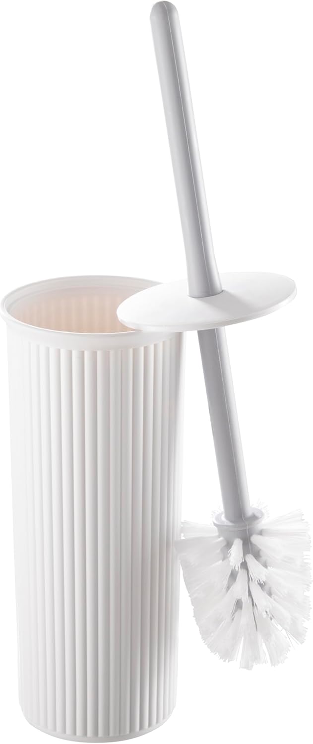 Superio Decorative Toilet Brush with Holder White