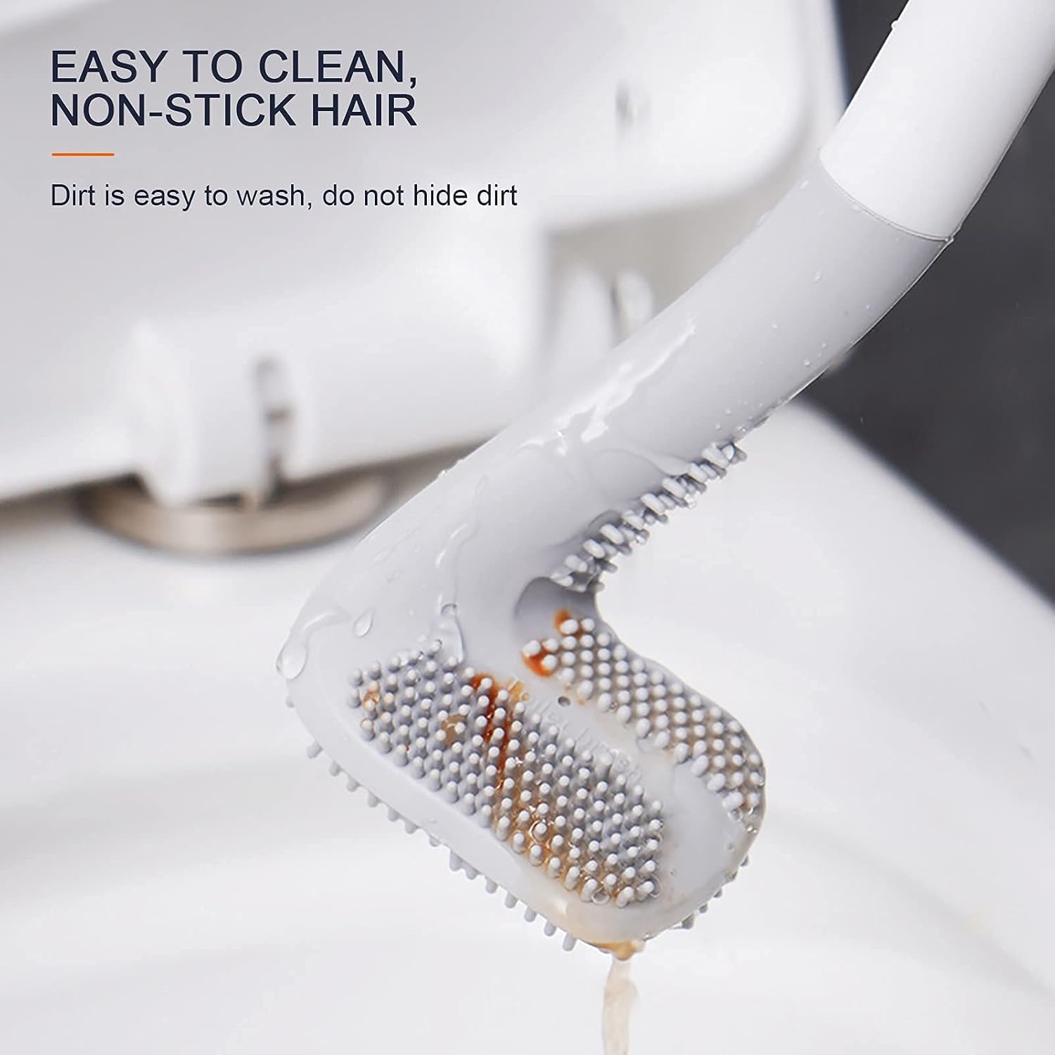 Ymombest 360 Toilet Brush Holder Set with Flexible Silicone Head