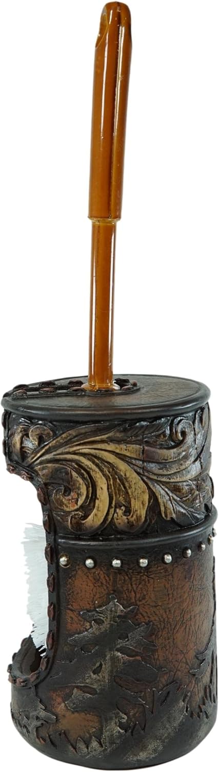 Ebros Gift Western Cowboy Toilet Brush Holder Set