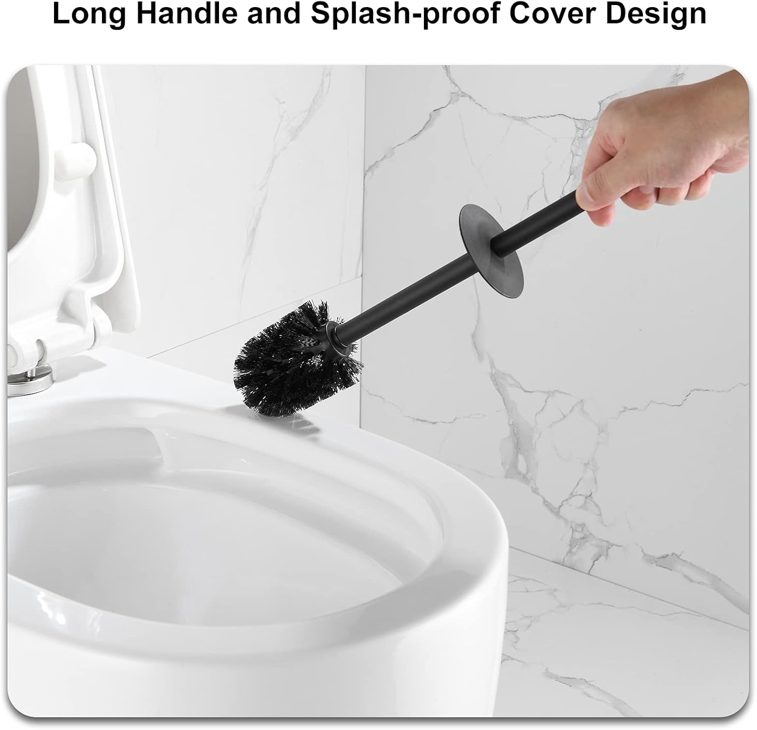 BGL Square Toilet Brush with Gold Holder and 2 Brush Heads