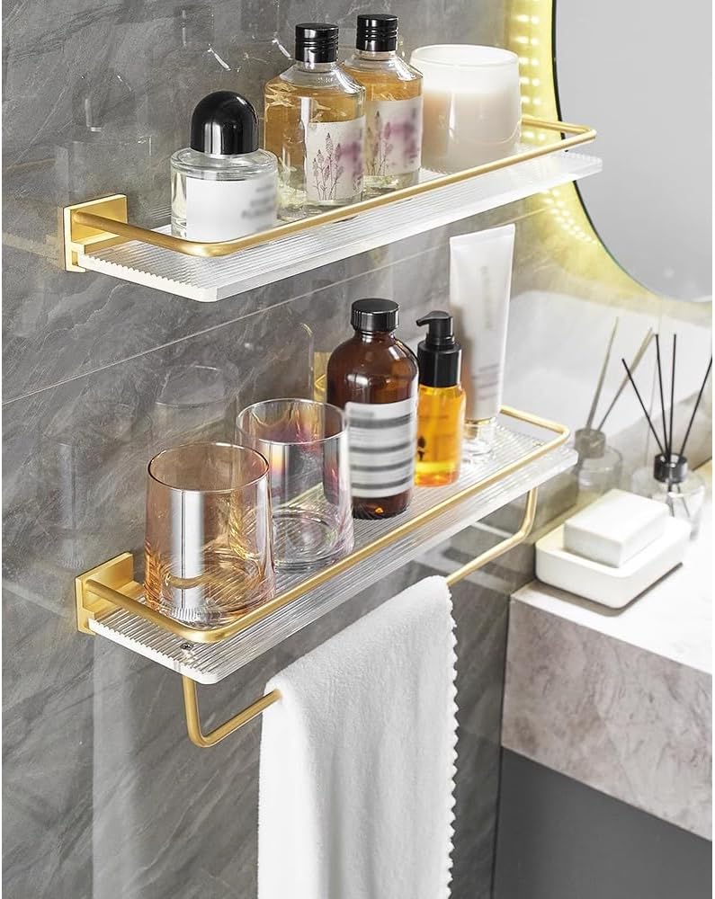 ANNBKA Wall Mount Shower Caddy with Floating Shelf - 30cm