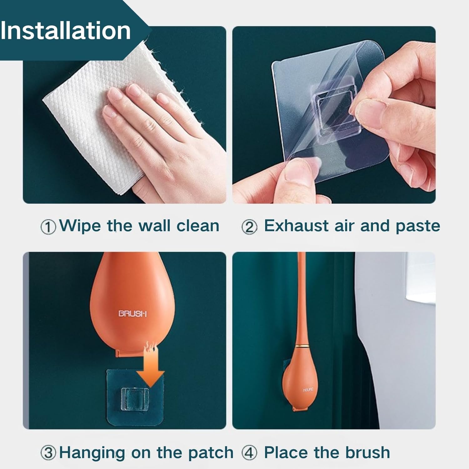 Modern Flexible Silicone Toilet Brush Set with Holder and Dispenser