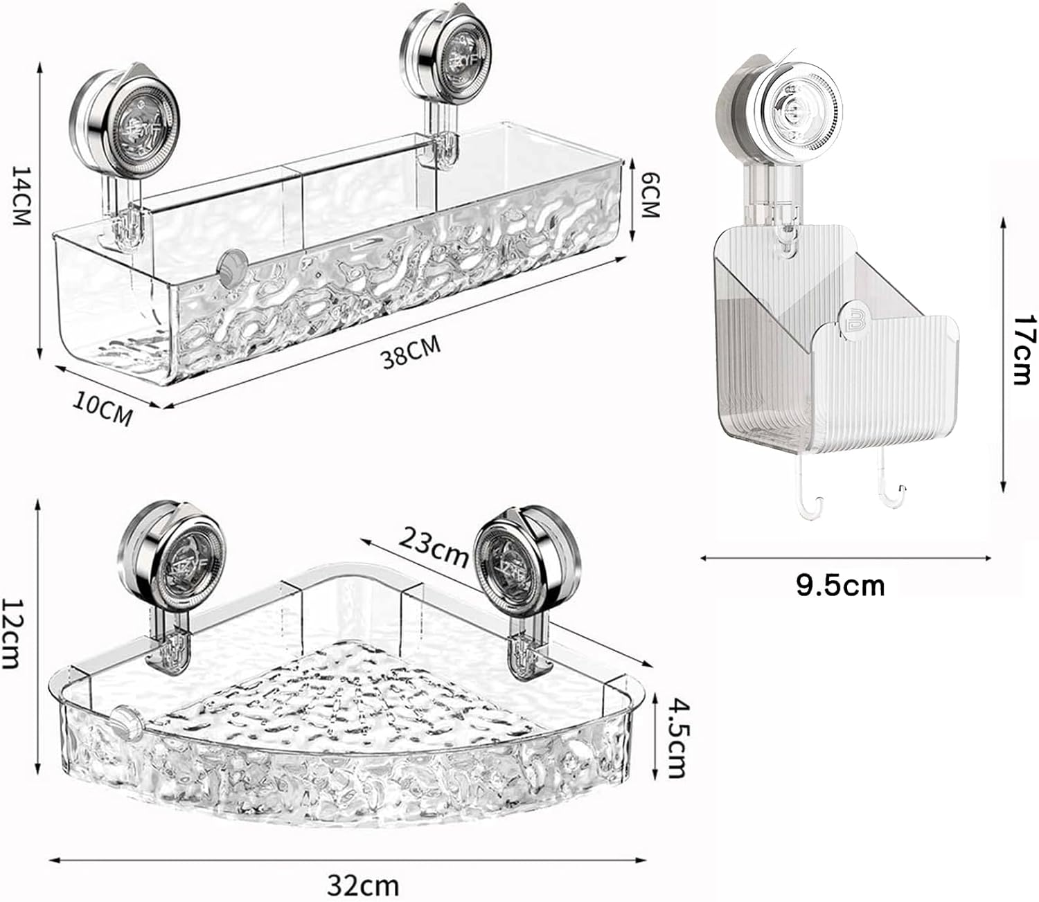 Circular Suction Cup Wall Shelf No Drill Mount