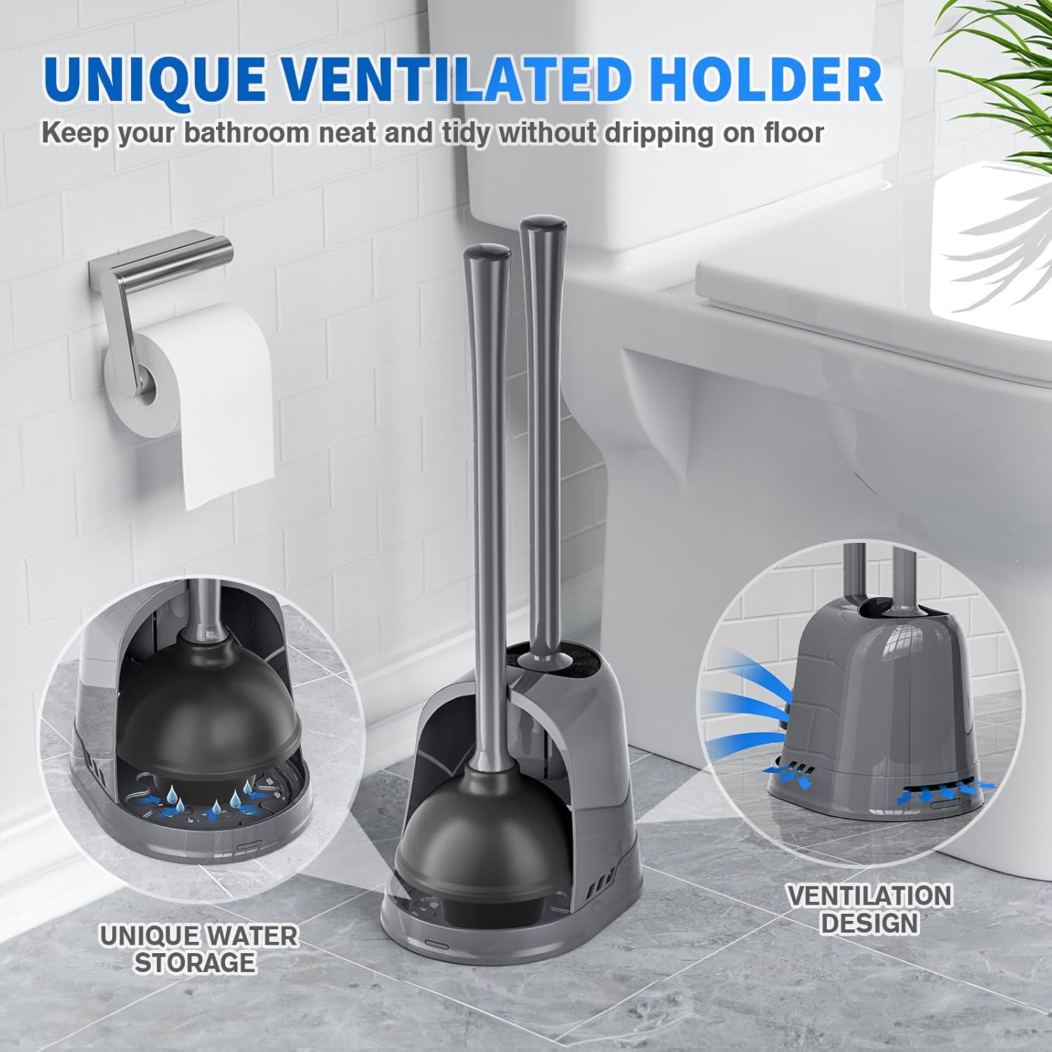 LOVLOY Toilet Plunger and Brush Combo Set