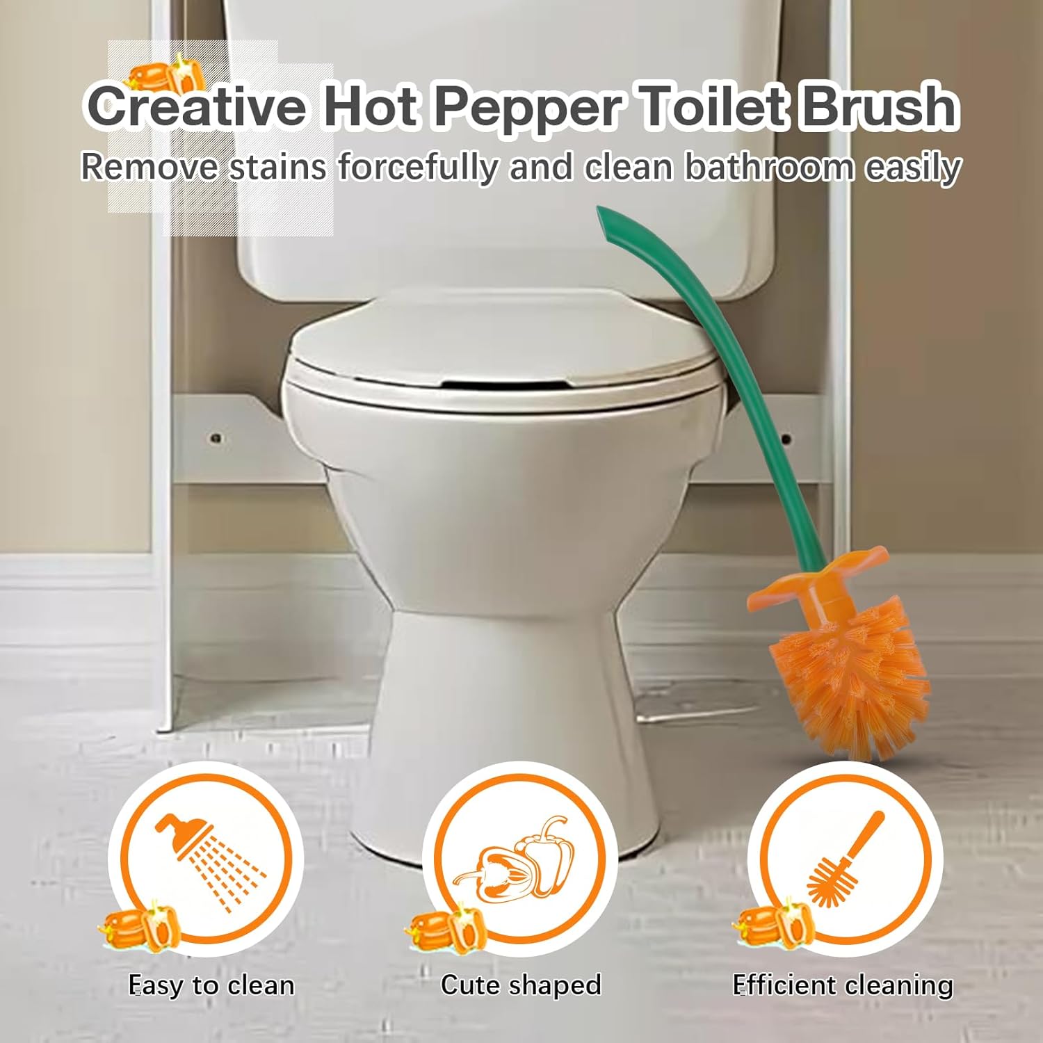 ADNIKIA Bell Pepper Toilet Brush with Holder