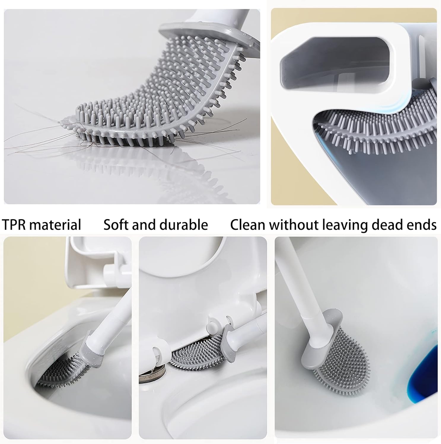 Silicone Toilet Brush with Wall Mounting Holder