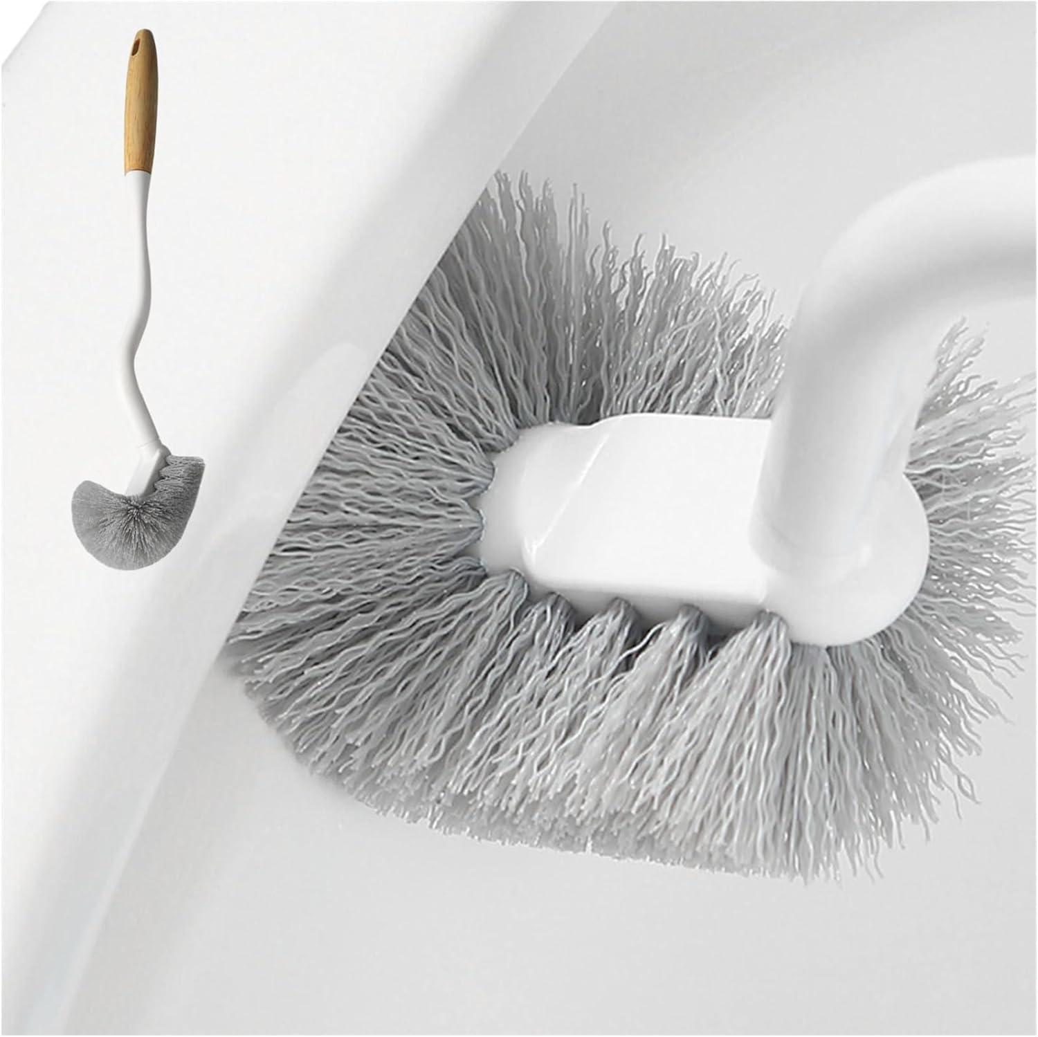Durable Toilet Bowl Brush with Curved Head for Thorough Cleaning