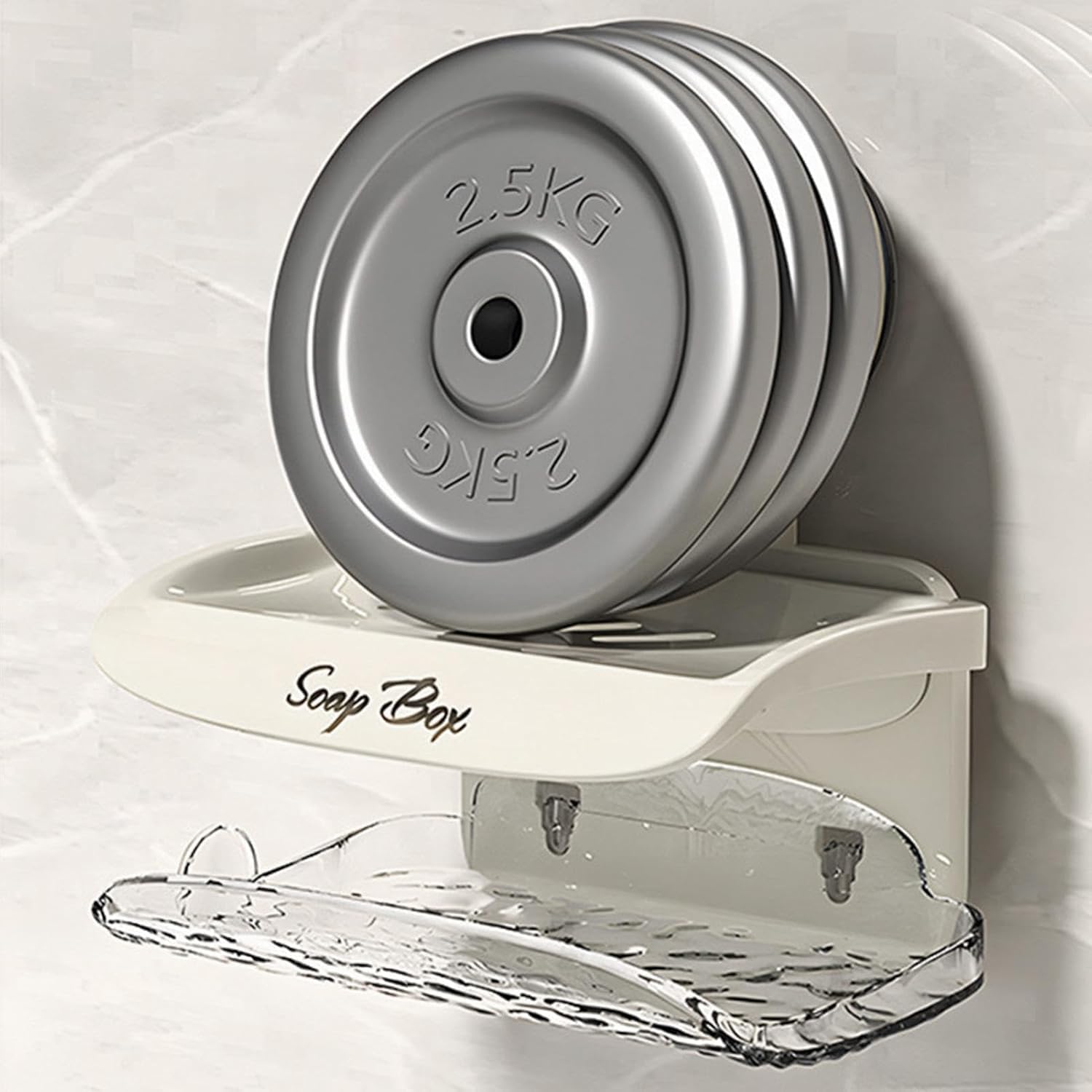 Double Layer Suction Soap Dish for Shower Wall Mount