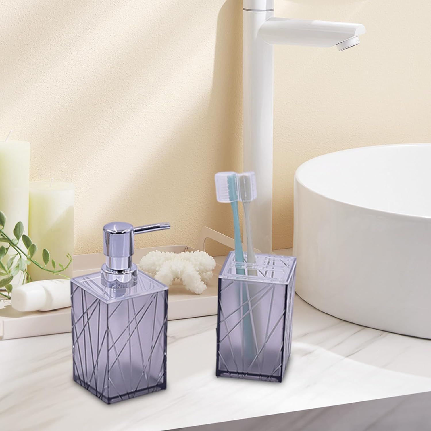 Kakasi 4 Piece Gray Bathroom Accessory Set