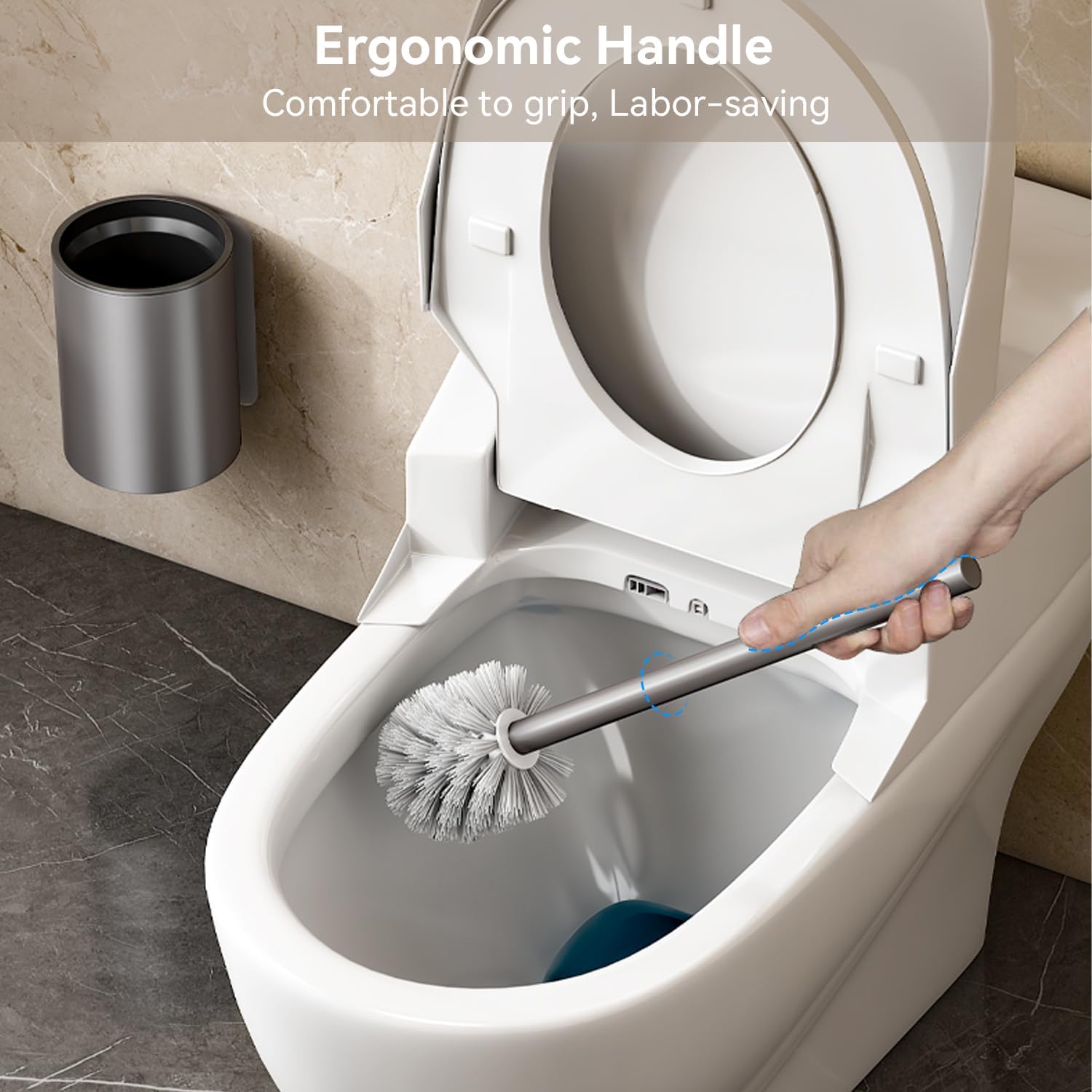 Esusom Toilet Brush and Holder Set with Durable Bristles