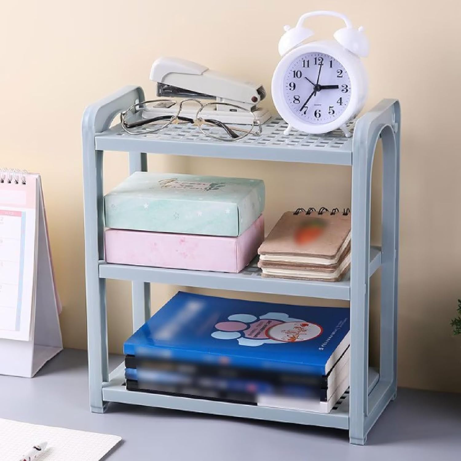 Typutomi 3 Tier Adjustable Plastic Shelf Organizer