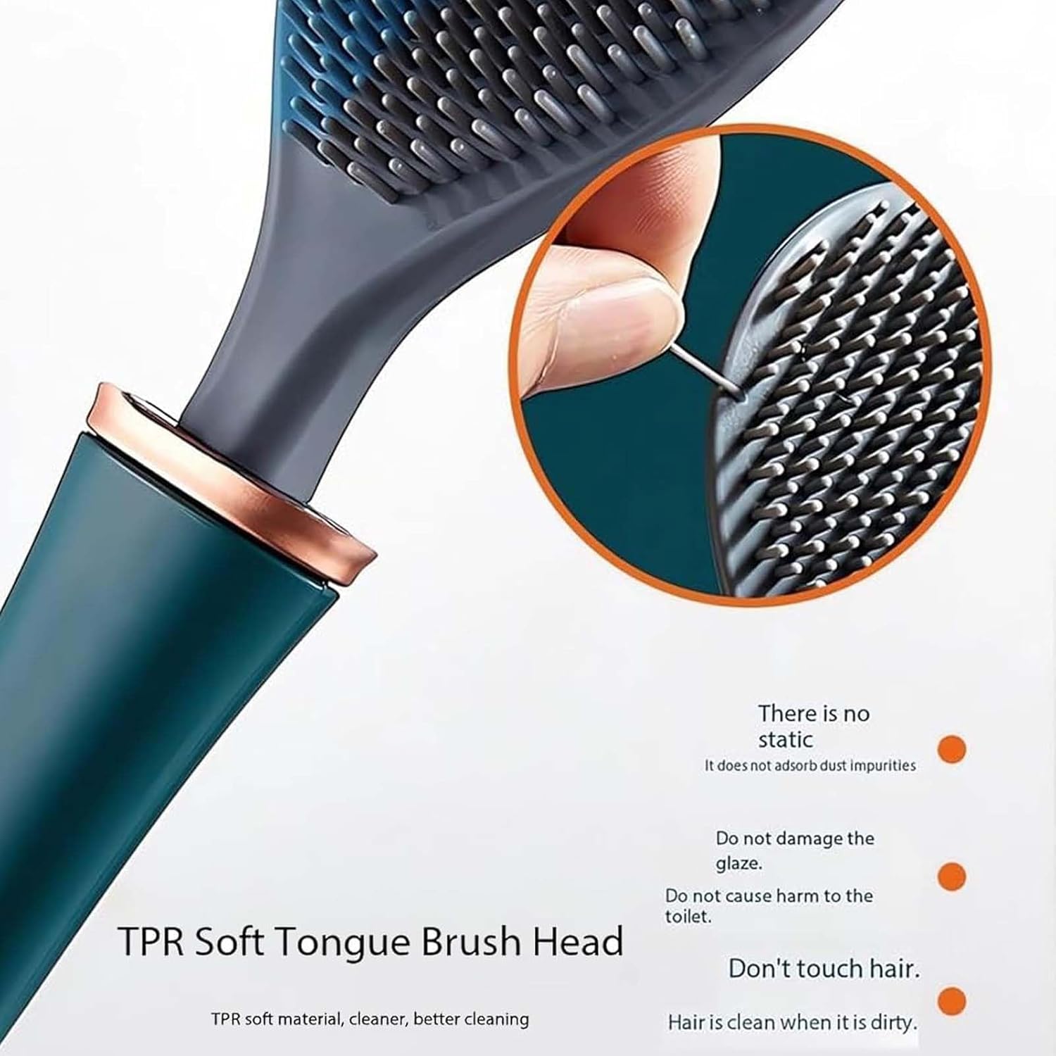 Flexible Silicone Toilet Brush with Wall Mount Holder Green