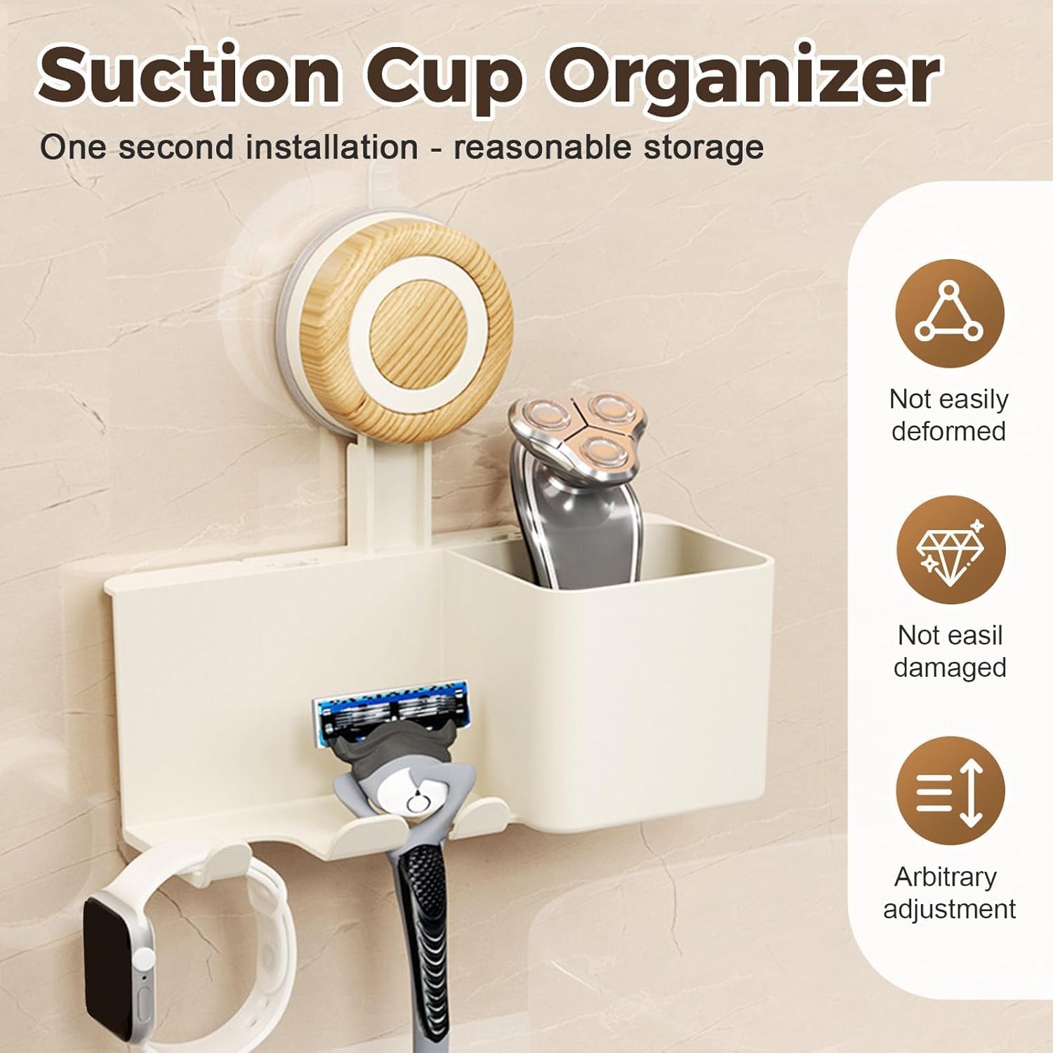 3 in 1 Shower Razor Holder with Storage Box