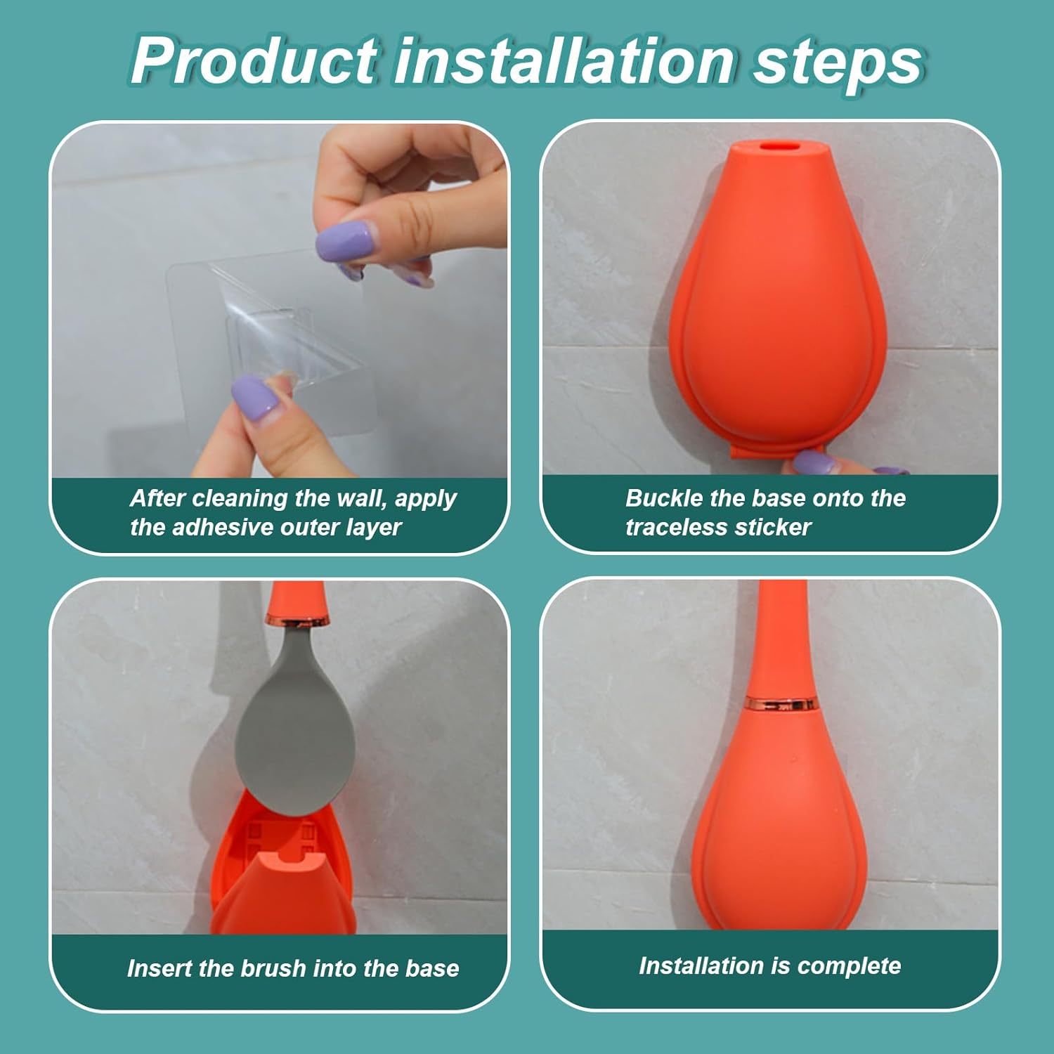 LANMOK Modern Wall-Mounted Toilet Brush with Dispenser
