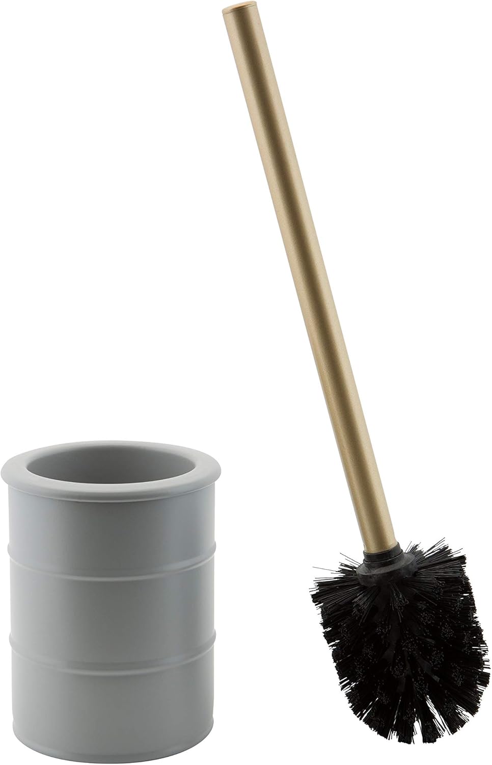 Modern Ridge Design Toilet Brush Holder in Grey 1