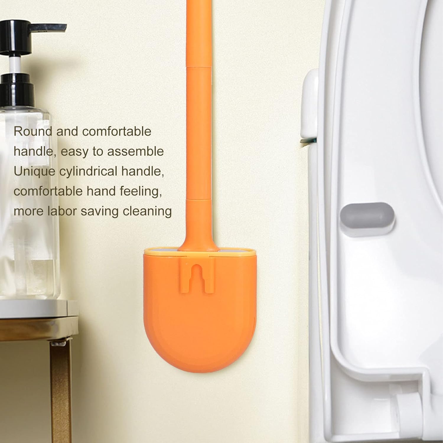 SYHAQYE Toilet Brush Holder Set - Wall Mounted Orange