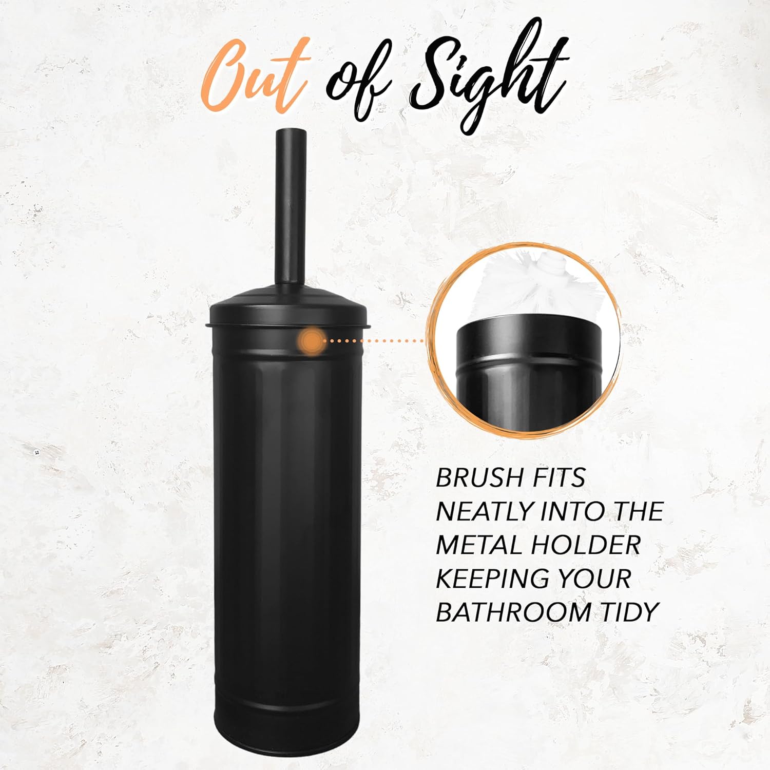 Autumn Alley Black Toilet Brush Holder Set