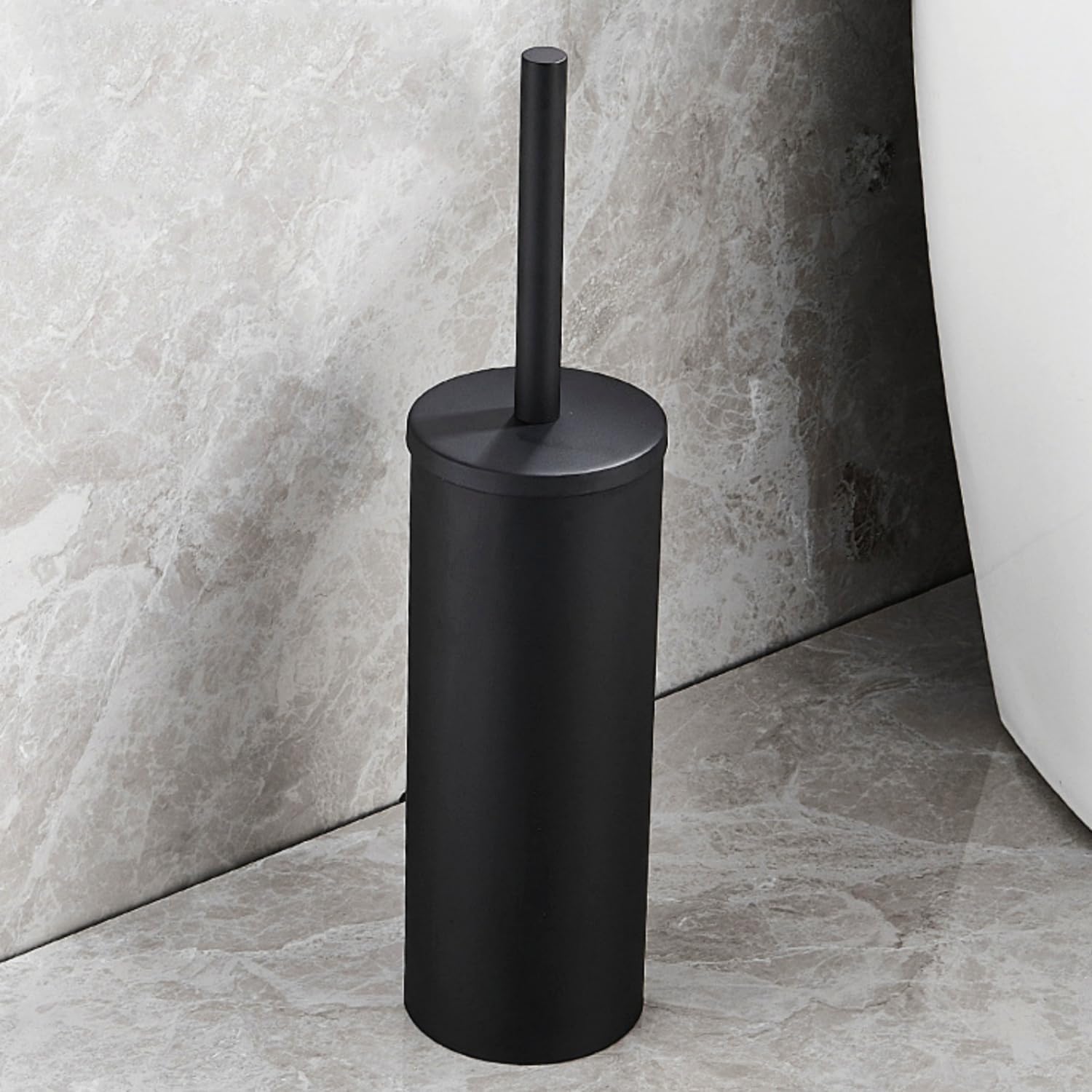 Stylish Matt Black 304 Stainless Steel Toilet Brush Set