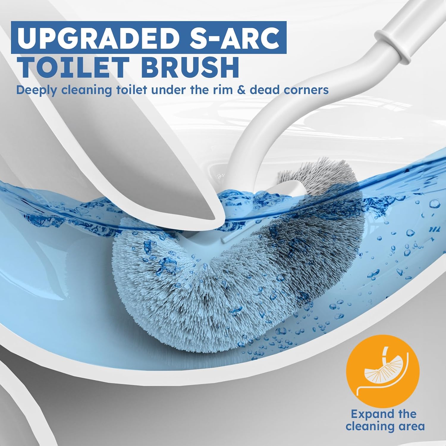 TRENTI Toilet Brush 2-Pack Set with Holder and Extra Long Handle