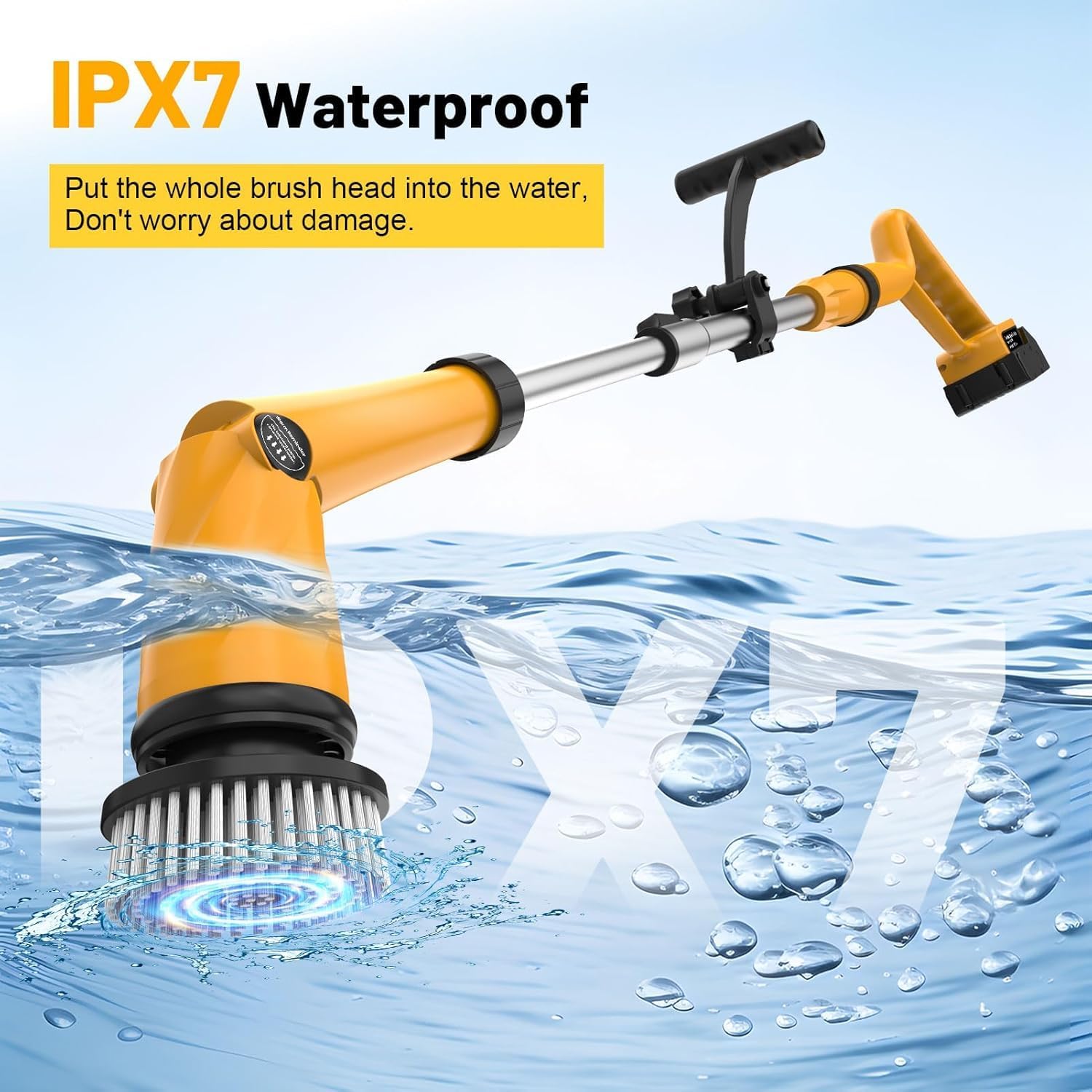Denqir 1500 RPM Electric Spin Scrubber for Dewalt 20V Battery