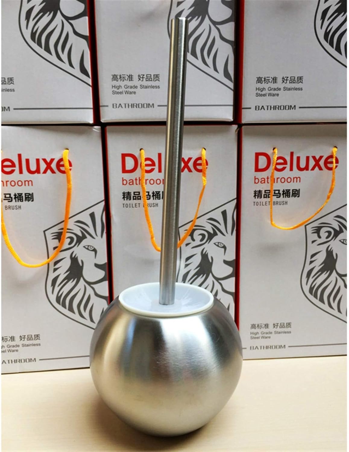 SPOUR Toilet Brush Set with Holder Silver