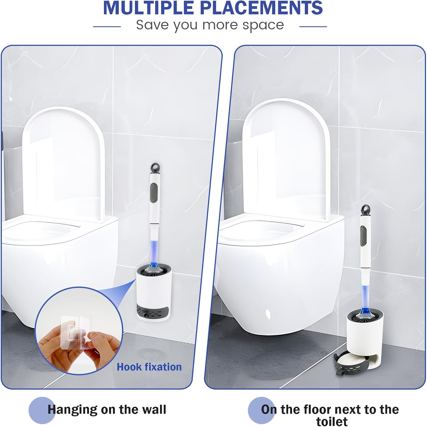 ZFLYCANP Toilet Brush Set with Detergent Dispenser 1