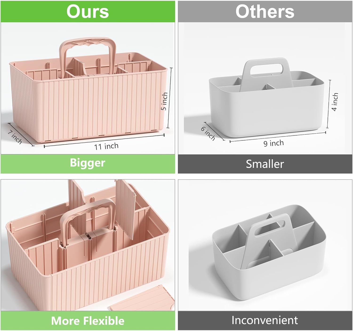 DAYHOPE Plastic Shower Caddy Organizer 2 Pack Pink