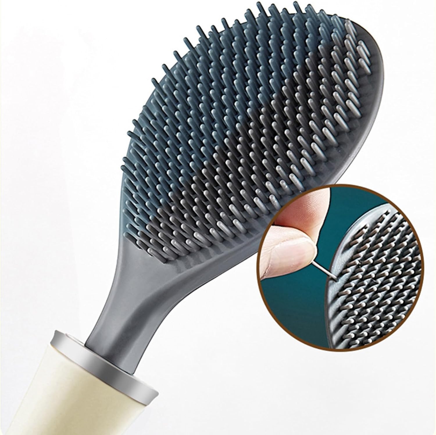 Modern Flexible Silicone Toilet Brush with Wall Holder Set