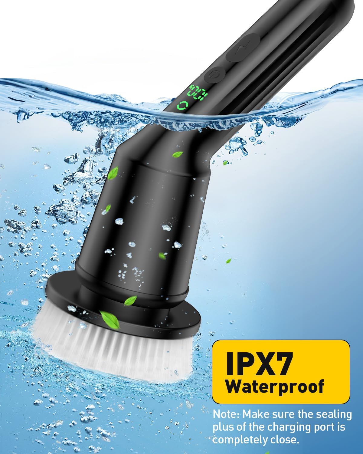 Electric Spin Scrubber with IPX7 Waterproof 3 Speeds