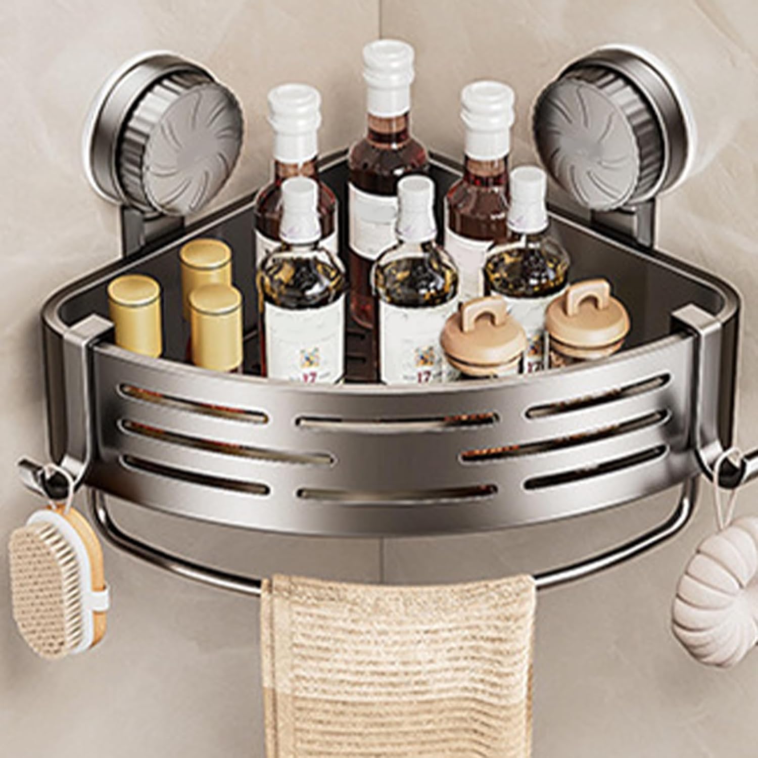 FINLALO Suction Cup Shower Caddy Wall Mount