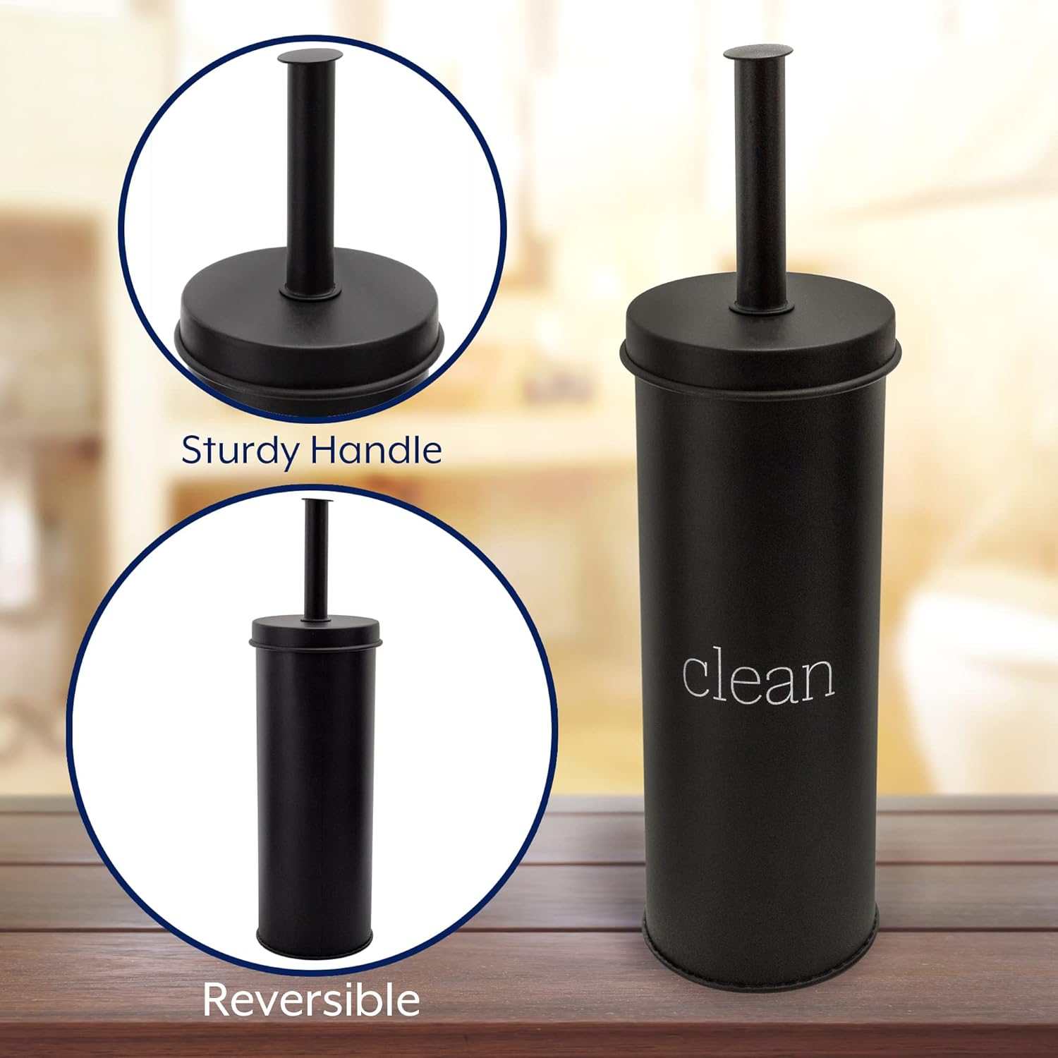 AuldHome Design Farmhouse Toilet Brush Holder Set