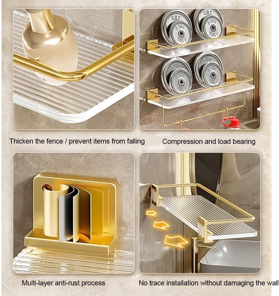 ANNBKA Wall Mount Shower Caddy with Floating Shelf - 30cm