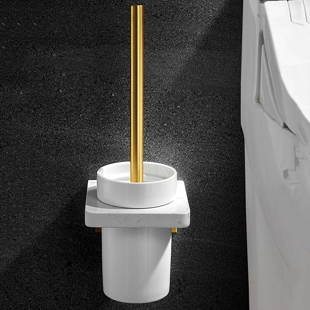 Toilet Brush Set with Holder - Durable Wall Mount for Bathroom