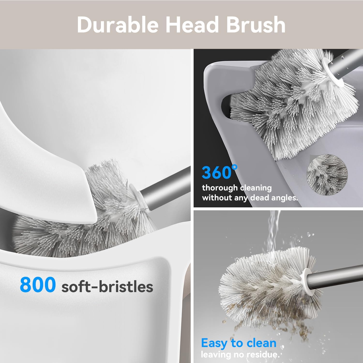 Esusom Toilet Brush and Holder Set with Durable Bristles