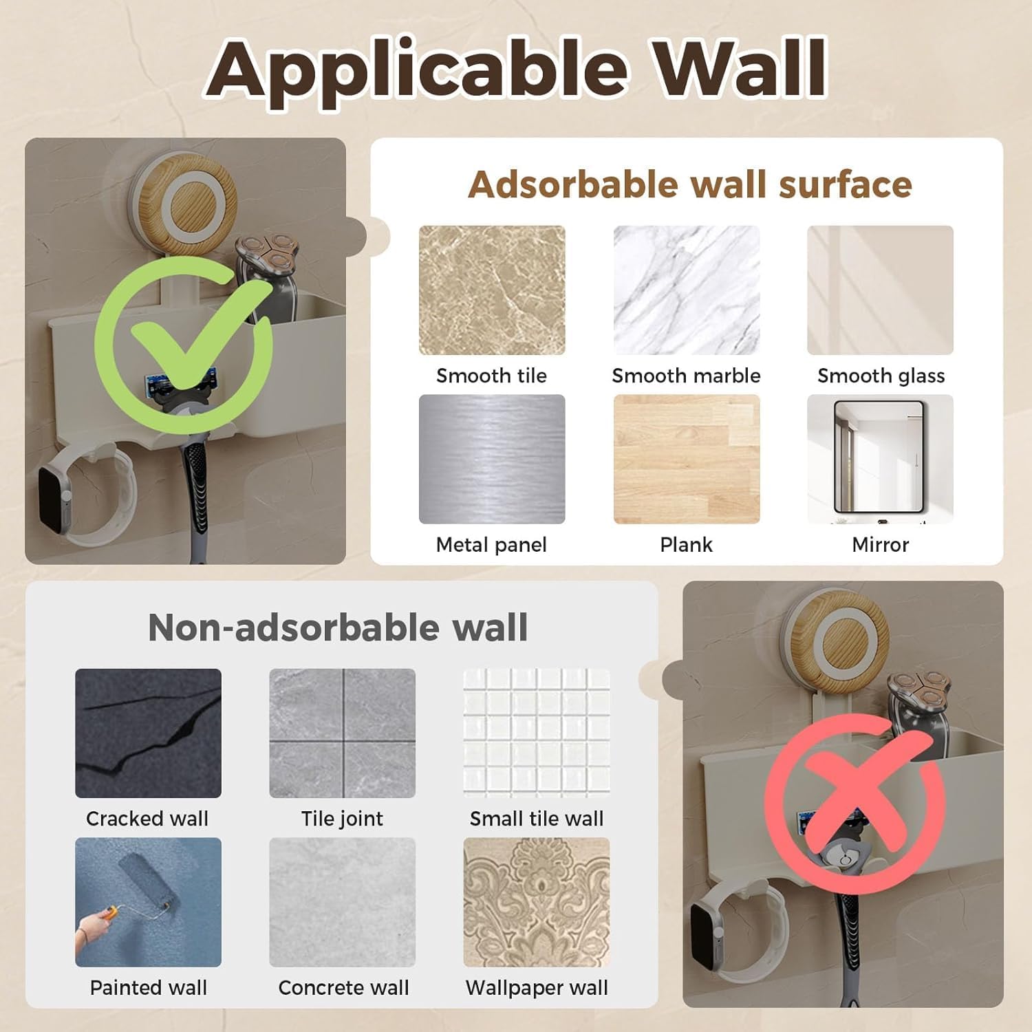 3 in 1 Shower Razor Holder with Storage Box