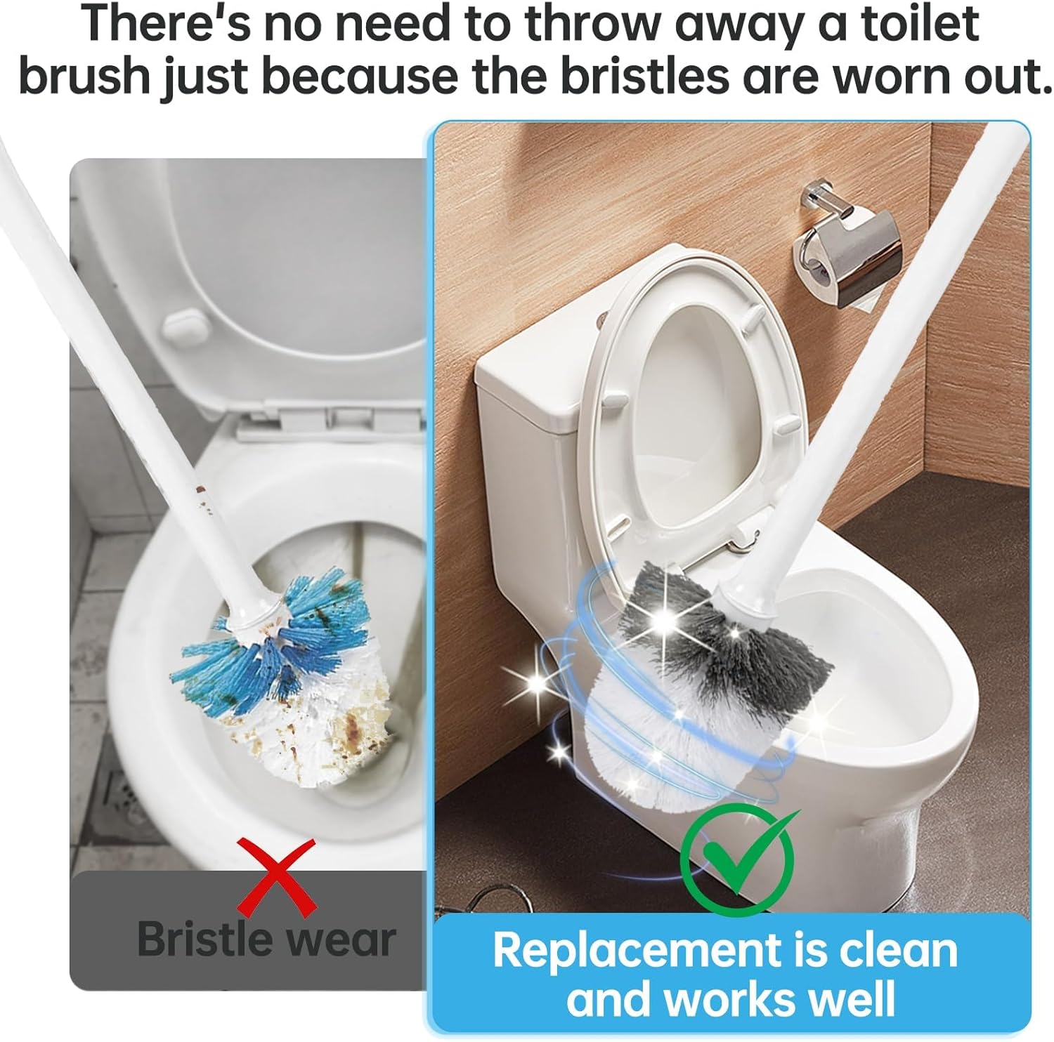 2 Pack Toilet Brush Replacement Heads for OXO Only