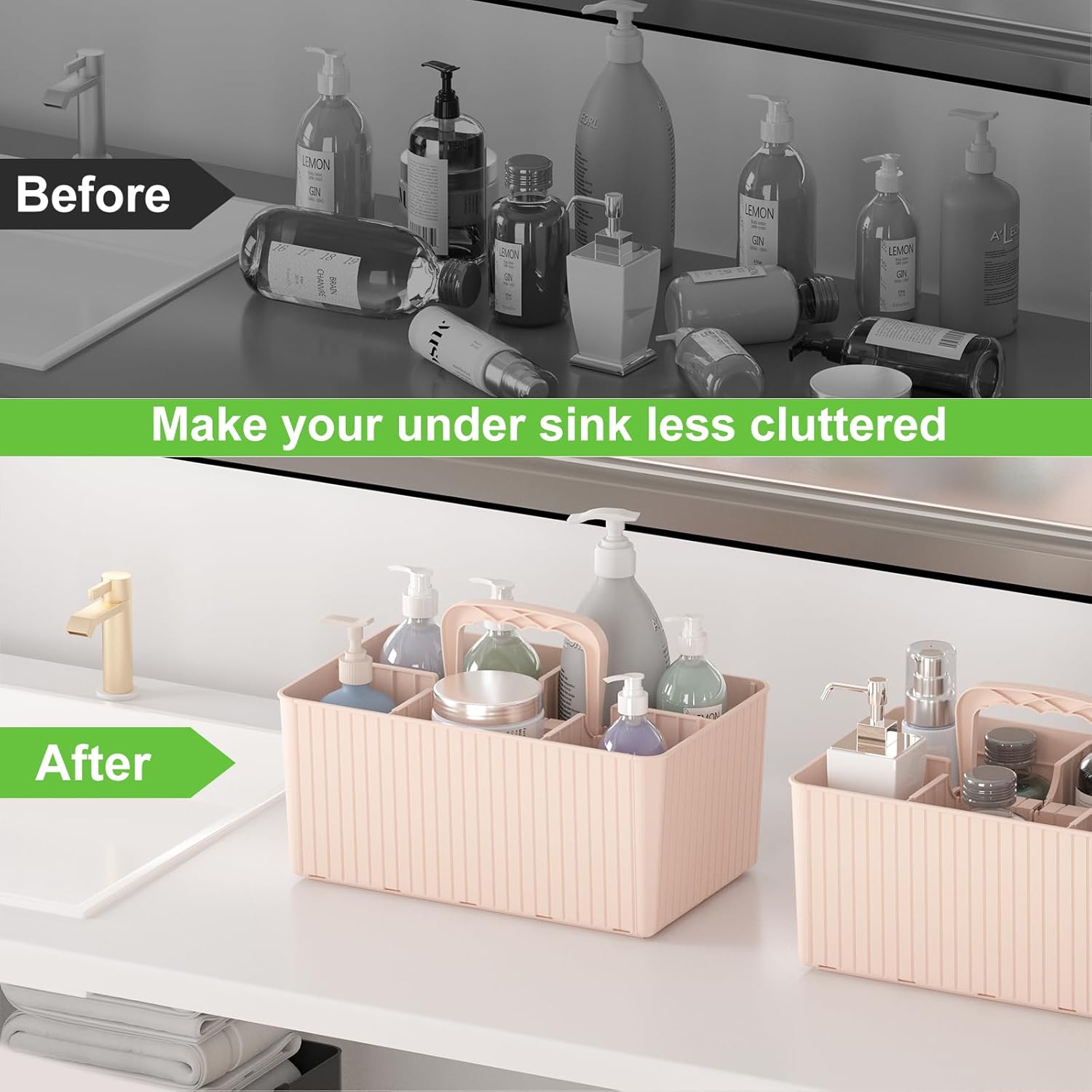 DAYHOPE Plastic Shower Caddy Organizer 2 Pack Pink