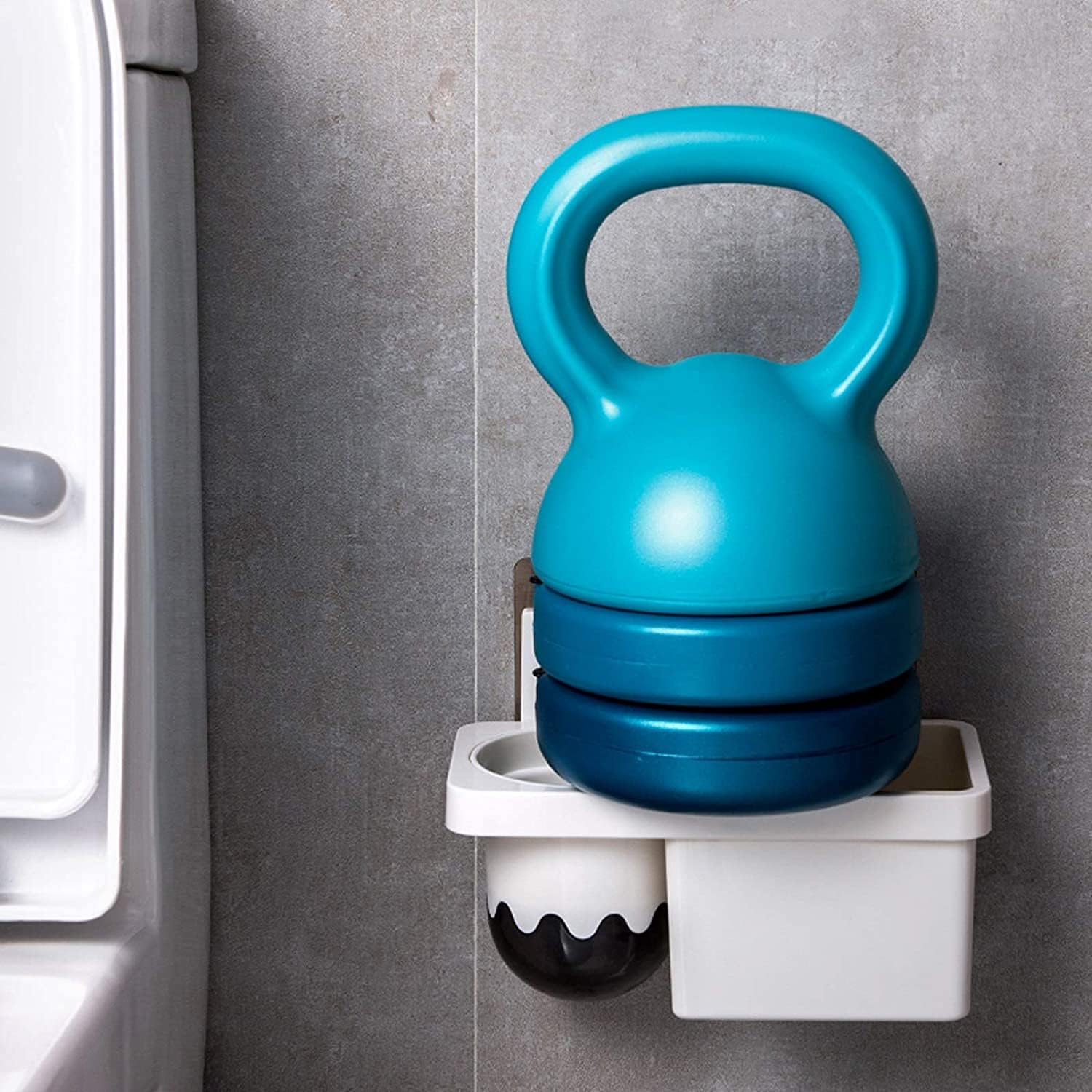 WSYTY Toilet Brush Set with Wall-Mounted Holder and Drip Tray